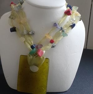 NECKLACE Combinations of Glass, Stones and Fabrics